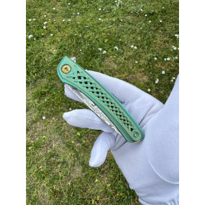 МІНОС (Minos) колекційний складний ніж ручної роботи студії KUSTOM KNIVES Сталь - нержавіючий Damasteel®  59-60 HRC. Photo 3